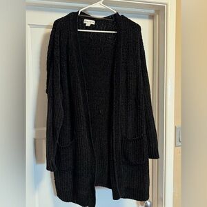 Ava & Viv Black Open-Front Cardigan